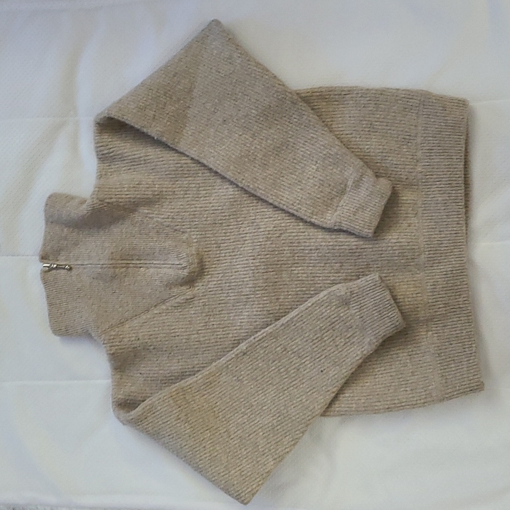 CHRISTOPHER RAND PURE NEW WOOL TURTLENECK WOMEN'S 1/4ZIP SWEATER
